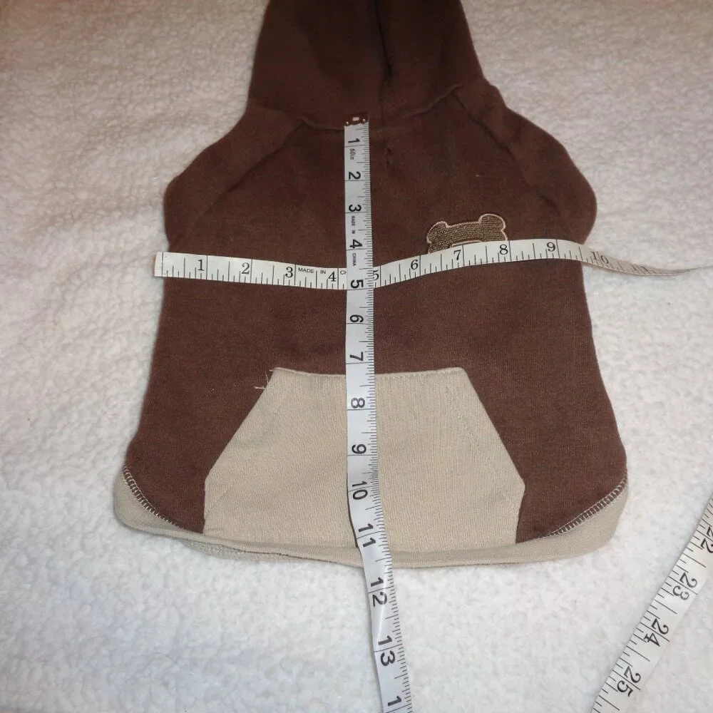 Pup Crew Dogs Brown Hoodie. Size Medium